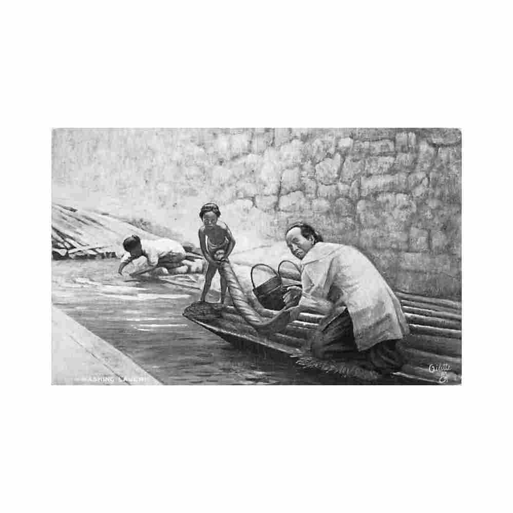 china washing laundry r tuck Vintage A4 Photo Print
