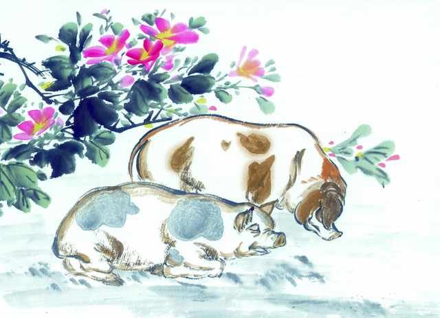 chinese master paintings animals c art a0149 A4 Photo Print