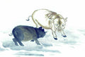 chinese master paintings animals c art a018 A4 Photo Print