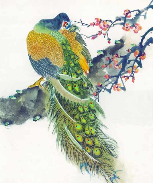 chinese master paintings birds floral c art b0104 A4 Photo Print