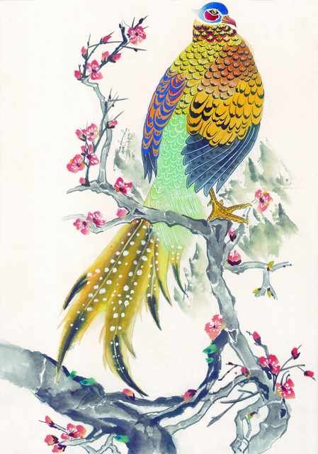 chinese master paintings birds floral c art b0112 A4 Photo Print