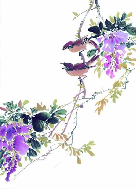 chinese master paintings birds floral c art b0138 A4 Photo Print