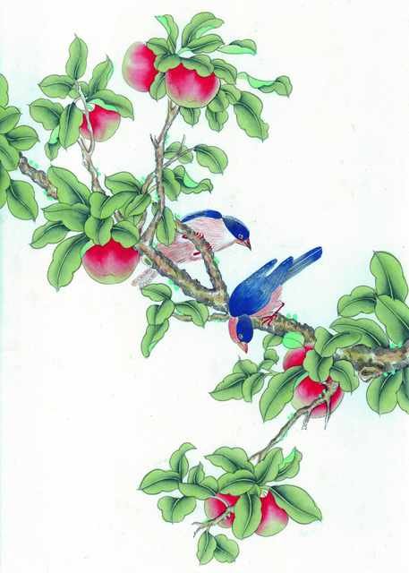 chinese master paintings birds floral c art b0147 A4 Photo Print