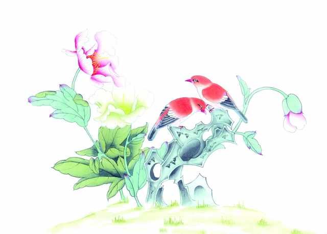 chinese master paintings birds floral c art b0150 A4 Photo Print