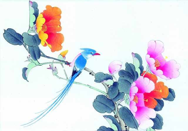 chinese master paintings birds floral c art b0196 A4 Photo Print
