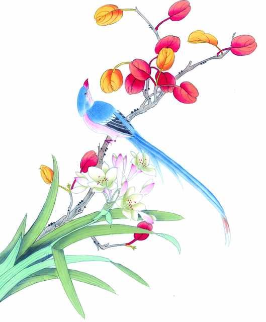 chinese master paintings birds floral c art b0197 A4 Photo Print
