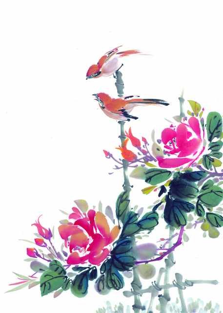 chinese master paintings birds floral c art b0201 A4 Photo Print