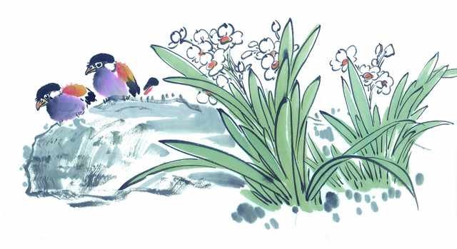 chinese master paintings birds floral c art b0202 A4 Photo Print