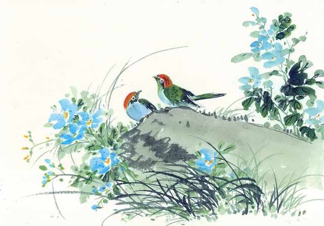 chinese master paintings birds floral c art b0217 A4 Photo Print