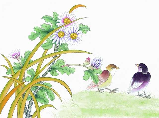 chinese master paintings birds floral c art b022 A4 Photo Print