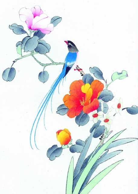 chinese master paintings birds floral c art b0226 A4 Photo Print