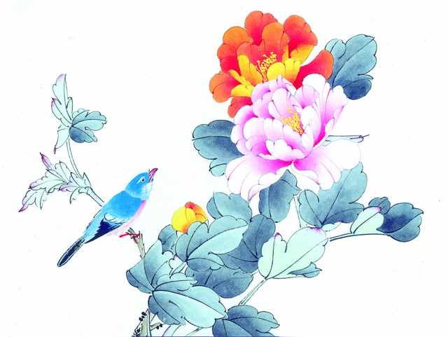 chinese master paintings birds floral c art b0234 A4 Photo Print
