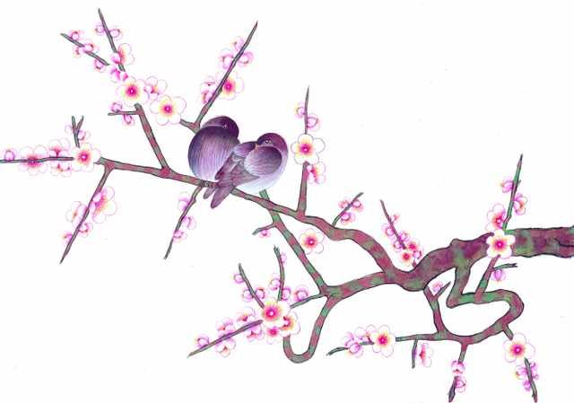 chinese master paintings birds floral c art b0242 A4 Photo Print