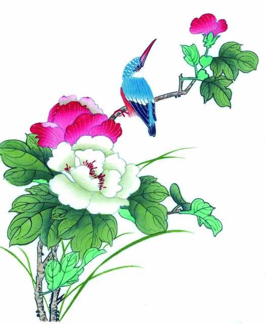 chinese master paintings birds floral c art b0255 A4 Photo Print