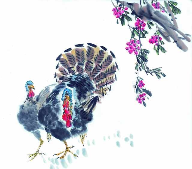 chinese master paintings birds floral c art b0405 A4 Photo Print