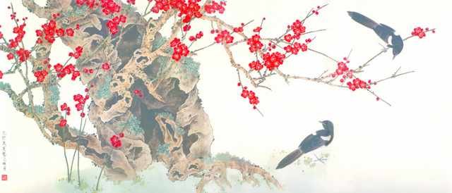 chinese master paintings birds floral c art b0406 A4 Photo Print