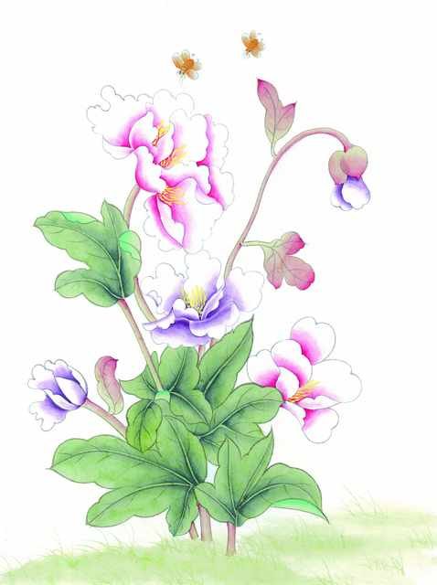 chinese master paintings birds floral c art b0416 A4 Photo Print