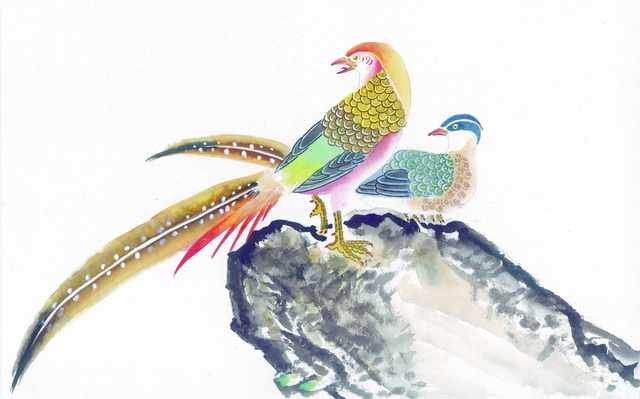 chinese master paintings birds floral c art b068 A4 Photo Print