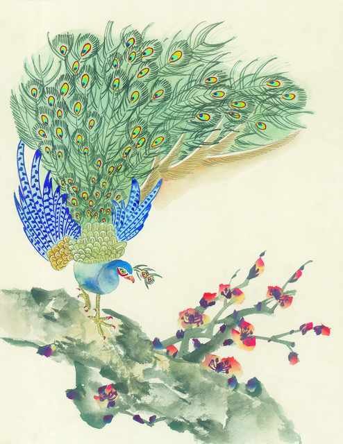 chinese master paintings birds floral c art b075 A4 Photo Print