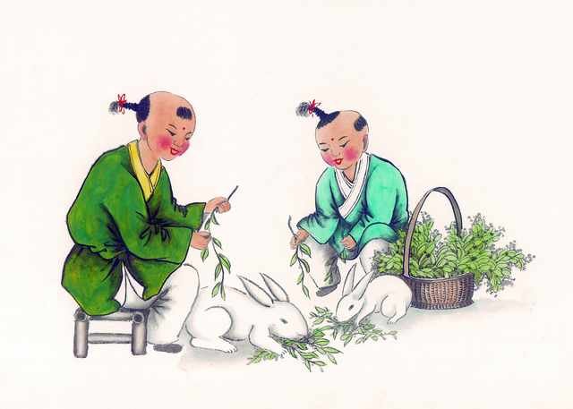 chinese master paintings kids c art k013 A4 Photo Print
