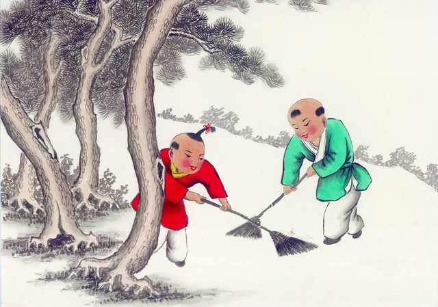 chinese master paintings kids c art k014 A4 Photo Print