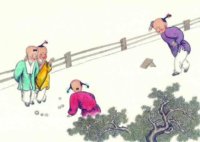 chinese master paintings kids c art k020 A4 Photo Print