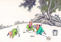 chinese master paintings kids c art k022 A4 Photo Print