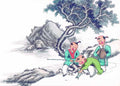 chinese master paintings kids c art k024 A4 Photo Print