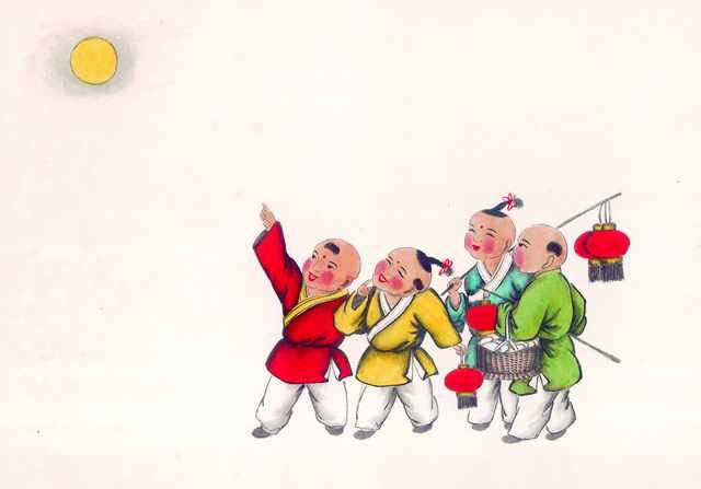 chinese master paintings kids c art k025 A4 Photo Print