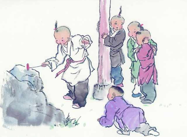 chinese master paintings kids c art k030 A4 Photo Print