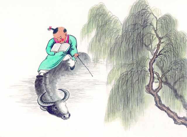 chinese master paintings kids c art k031 A4 Photo Print