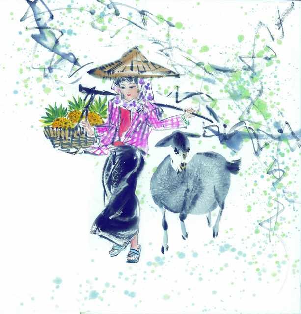 chinese master paintings kids c art k032 A4 Photo Print