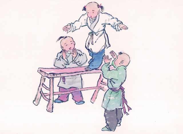 chinese master paintings kids c art k034 A4 Photo Print