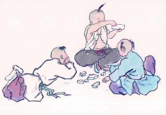 chinese master paintings kids c art k040 A4 Photo Print
