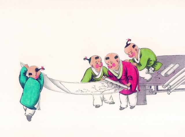 chinese master paintings kids c art k041 A4 Photo Print