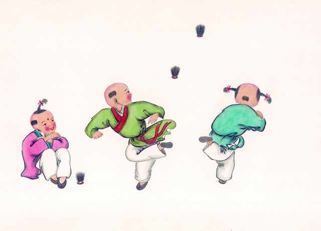 chinese master paintings kids c art k042 A4 Photo Print