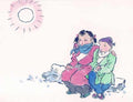 chinese master paintings kids c art k044 A4 Photo Print