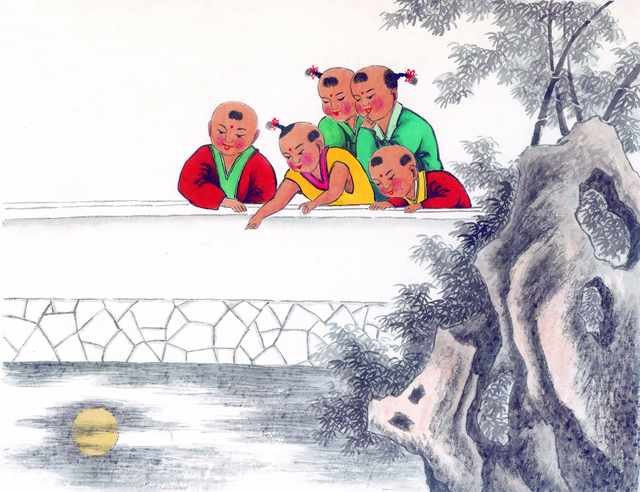 chinese master paintings kids c art k05 A4 Photo Print