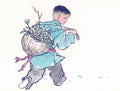 chinese master paintings kids c art k057 A4 Photo Print