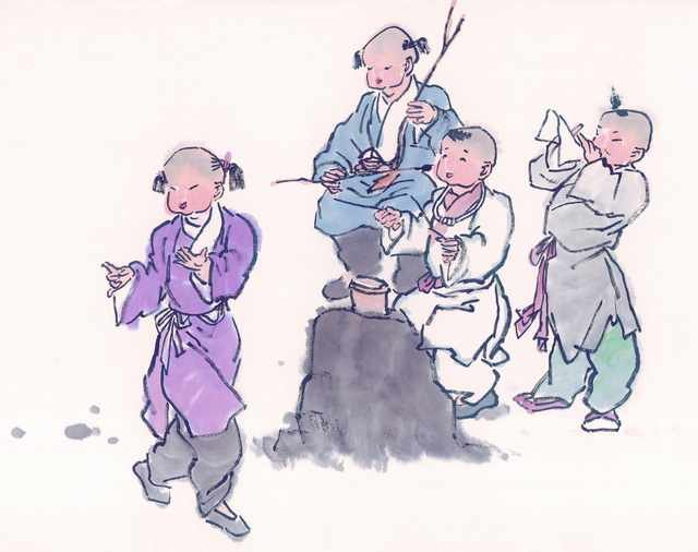 chinese master paintings kids c art k061 A4 Photo Print