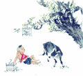 chinese master paintings kids c art k064 A4 Photo Print