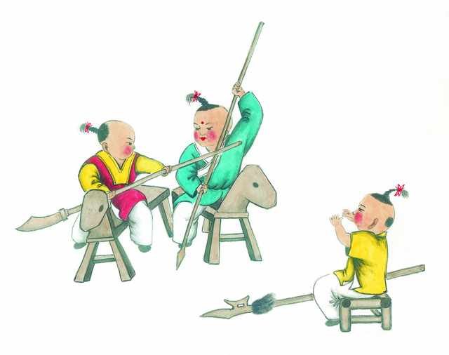 chinese master paintings kids c art k065 A4 Photo Print