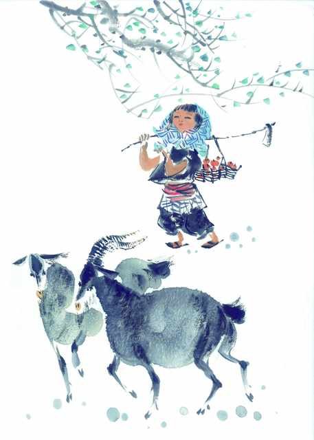 chinese master paintings kids c art k067 A4 Photo Print