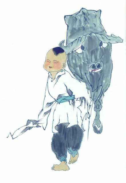 chinese master paintings kids c art k068 A4 Photo Print