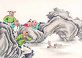 chinese master paintings kids c art k09 A4 Photo Print