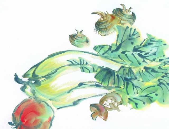 chinese master paintings vegetable fruits c art v019 A4 Photo Print