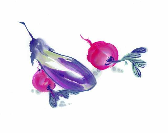 chinese master paintings vegetable fruits c art v025 A4 Photo Print