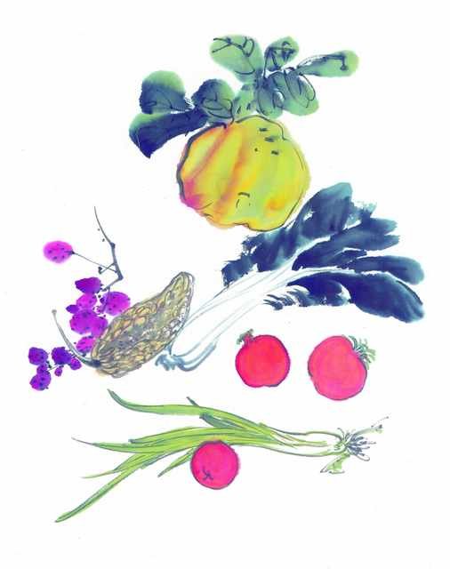chinese master paintings vegetable fruits c art v031 A4 Photo Print