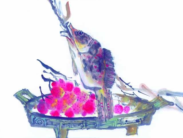 chinese master paintings vegetable fruits c art v039 A4 Photo Print
