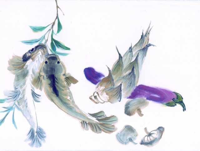 chinese master paintings vegetable fruits c art v042 A4 Photo Print